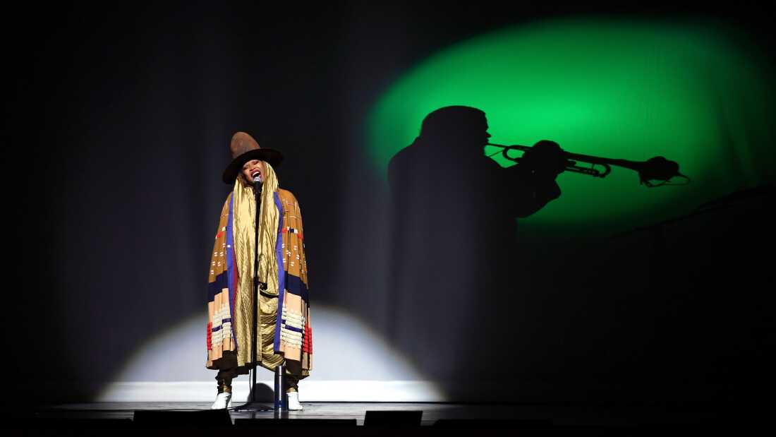 Erykah Badu performs at the 2018 Soul Train Awards in Las Vegas.