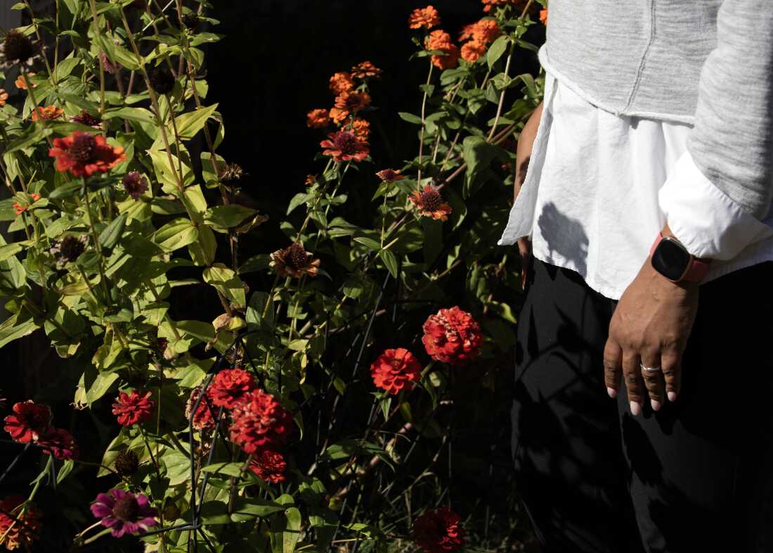 Venita Doggett in her backyard garden in Memphis, Tenn., on Nov. 26.