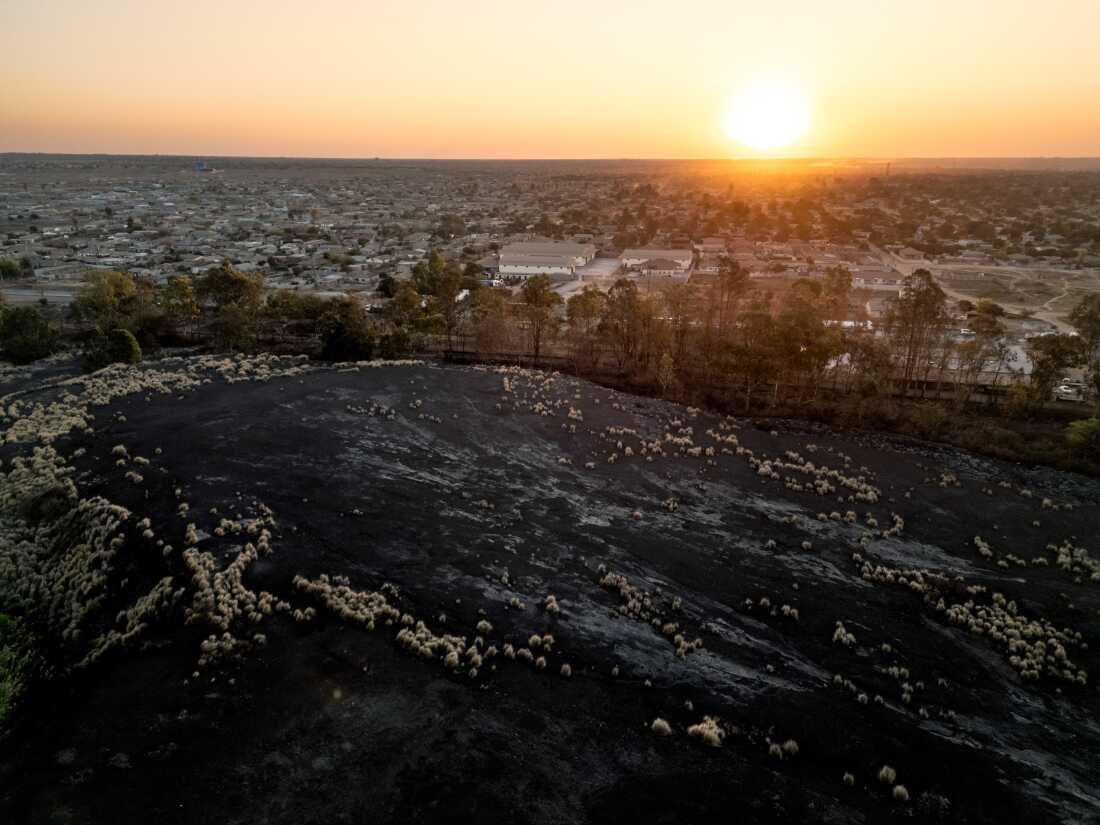 A waste heap known as Black Mountain stands at the site of the former Broken Hill lead and zinc mine, in the town of Kabwe, Zambia, one of the most contaminated sites on earth. Thirty years after the closure of the mine, Black Mountain continues to further contaminate the town with toxic dust whenever the wind blows.