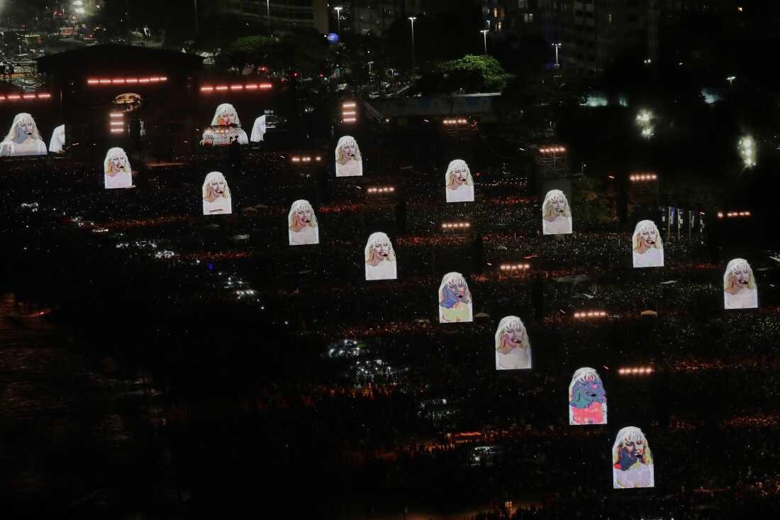 Fans pack the shore of Copacabana beach to watch Lady Gaga's free concert in Rio de Janeiro, Saturday, May 3, 2025. 