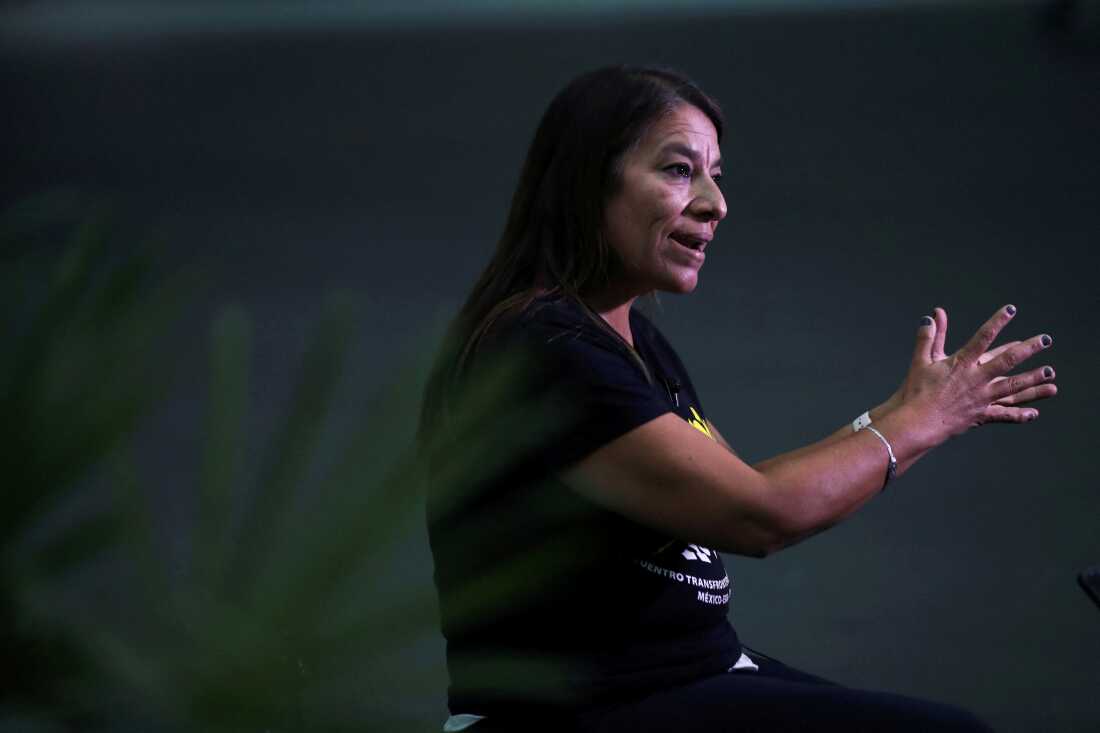 Veronica Cruz, who runs abortion rights organization Las Libres in the central Mexican state of Guanajuato, speaks in Mexico City in 2022.