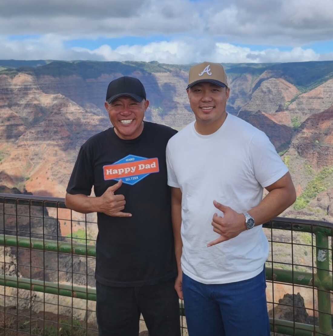 Park (L) and his son (R) during a trip to Kauai, Hawaii.