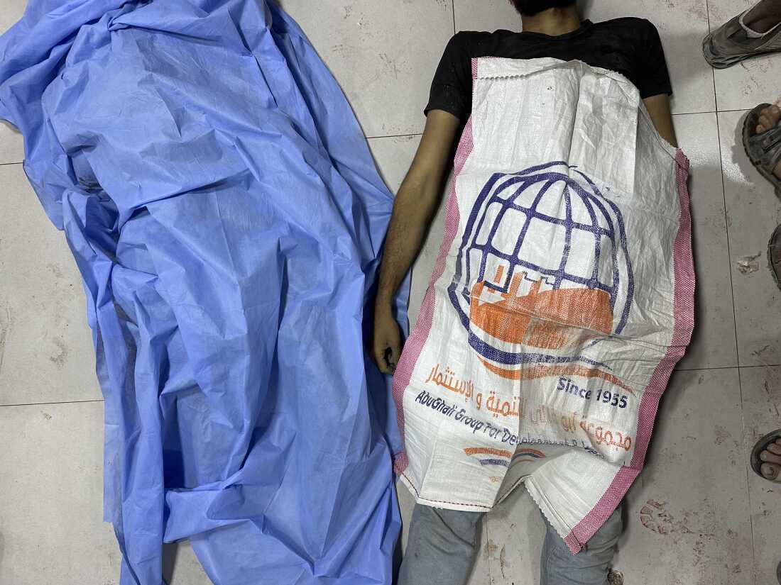 The hospital ran out of shrouds so they used the food bags.