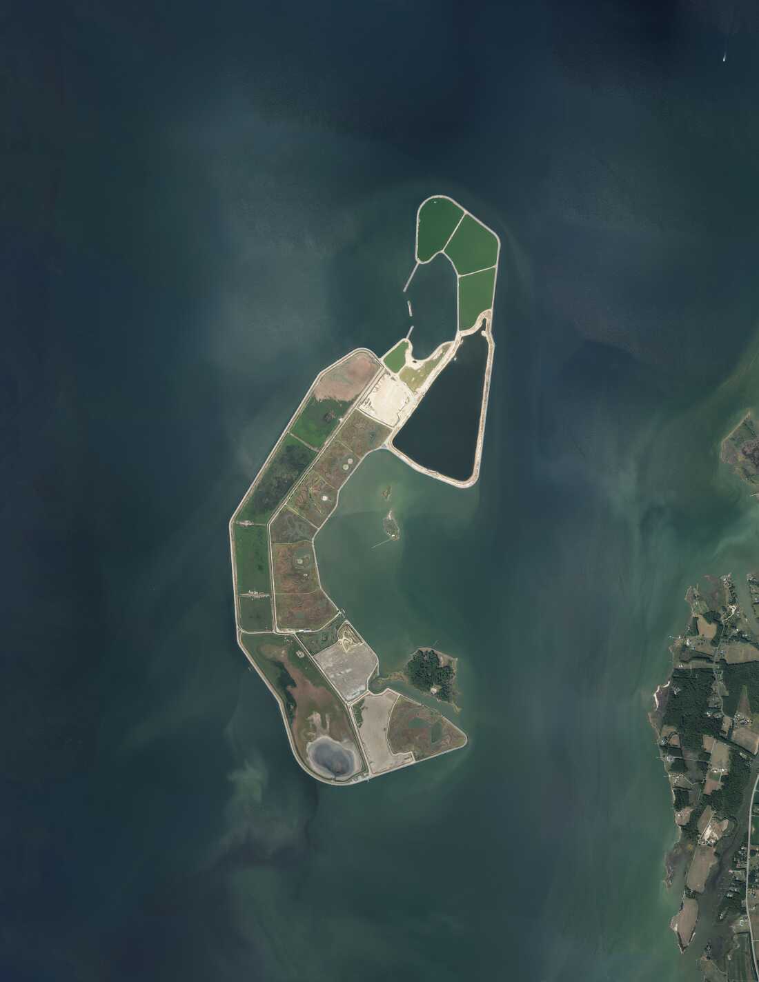A bird's eye view of the Poplar Island restoration project.