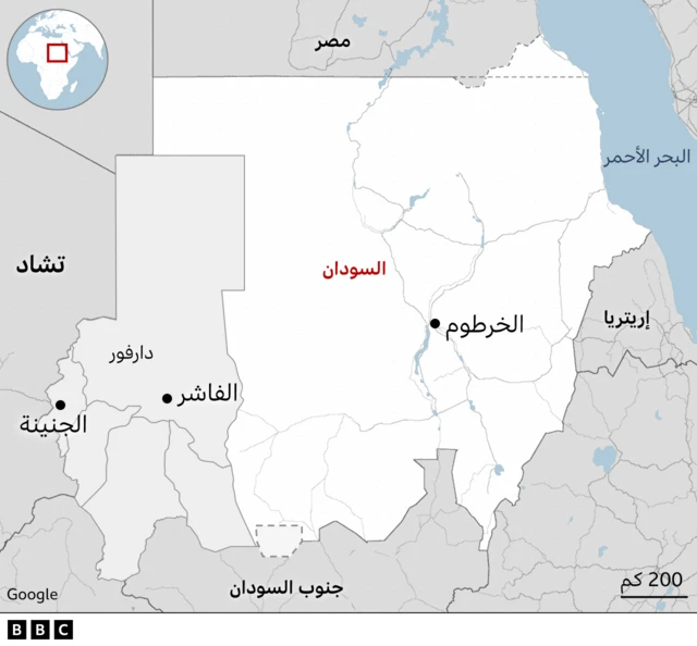 خريطة السودان
