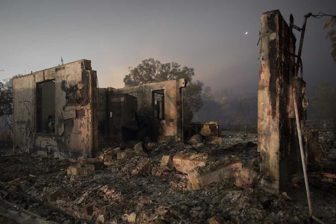 The ruins of a home that burned in the Valley Fire are seen on Sept. 15, 2015, in Middletown, Calif. 