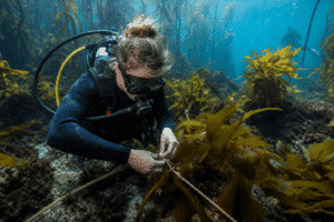 Dive interns help restore Tasmania’s giant kelp forests