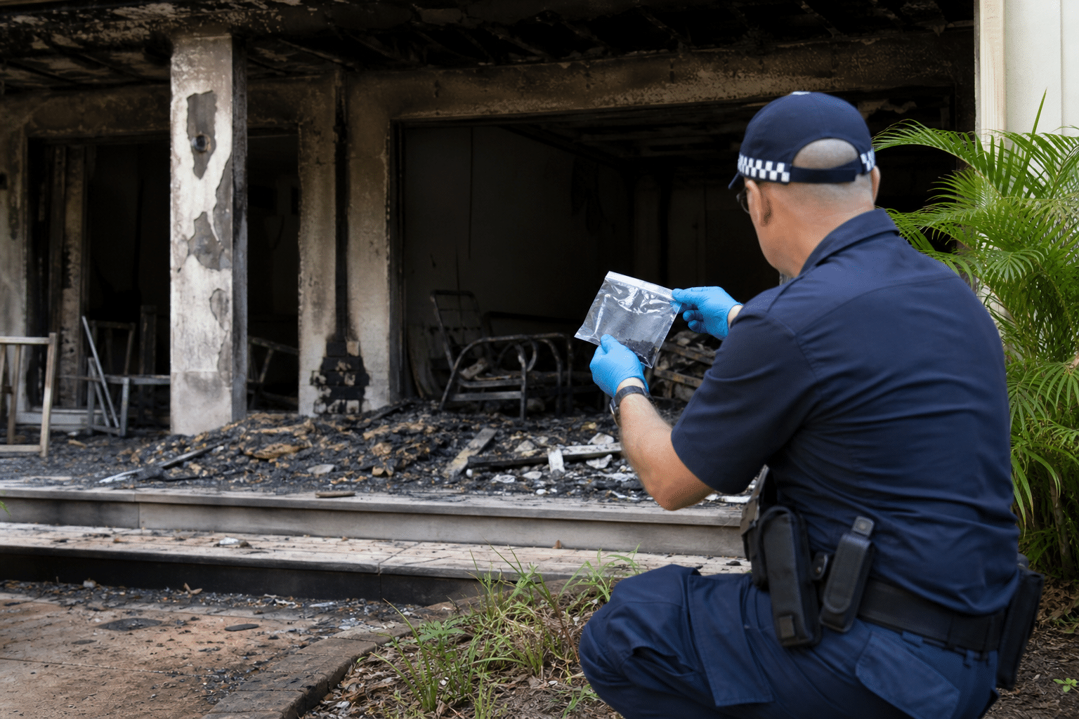 Police test evidence after fatal Buderim unit fire