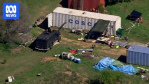 Shipping container at the Thologolong property where Dezi Freeman had been living