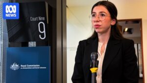 Witness giving testimony at the Royal Commission on Antisemitism and Social Cohesion hearing in Melbourne