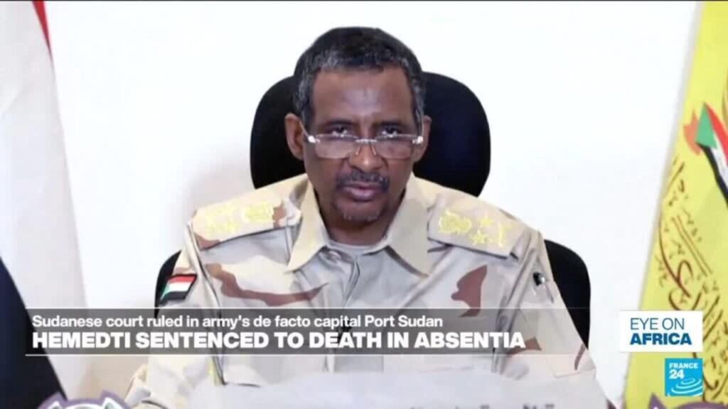 France 24 cover image for report on Sudanese court sentencing Hemedti to death in absentia