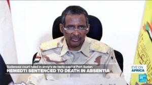 France 24 cover image for report on Sudanese court sentencing Hemedti to death in absentia