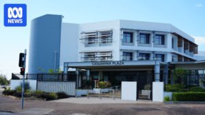 Casuarina Plaza building exterior in Darwin, housing a community clinic and NT Health offices affected by mould