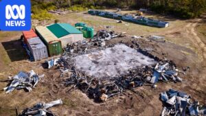 Burnt exterior of Grant Whelan's Coles Bay home after the arson attack