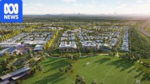 Aerial view of Halls Creek area proposed for the Aura South housing development on the Sunshine Coast.