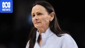 Sandy Brondello on the Toronto Tempo sideline during a WNBA game