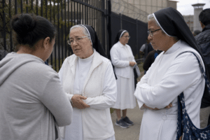 New York nuns support families outside ICE detention centre