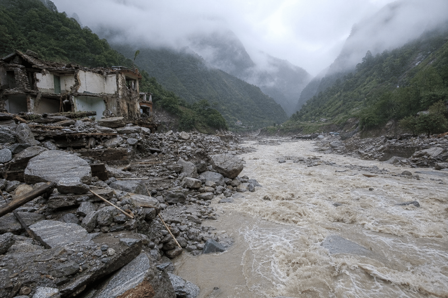 Himalayan Flash Flood Leaves Hundreds Missing
