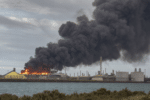 Port Adelaide sulphur fire prompts evacuation order