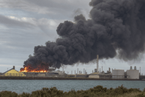 Port Adelaide sulphur fire prompts evacuation order