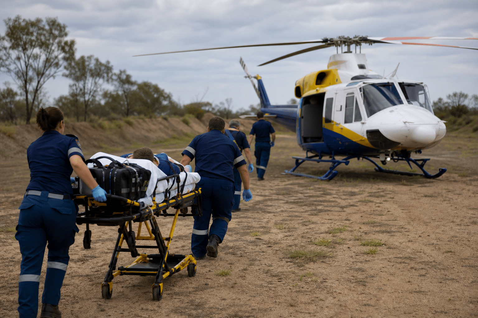 Boy airlifted after rope injury on Cunnamulla bike track