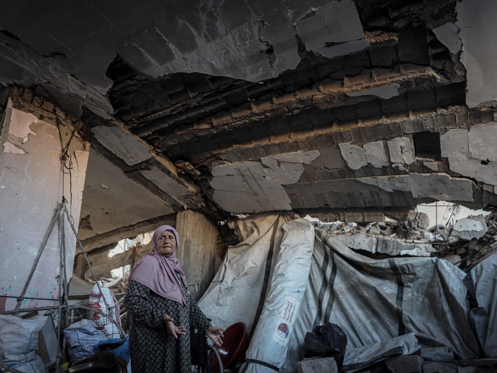 Gaza Families Shelter in Buildings at Risk of Collapse