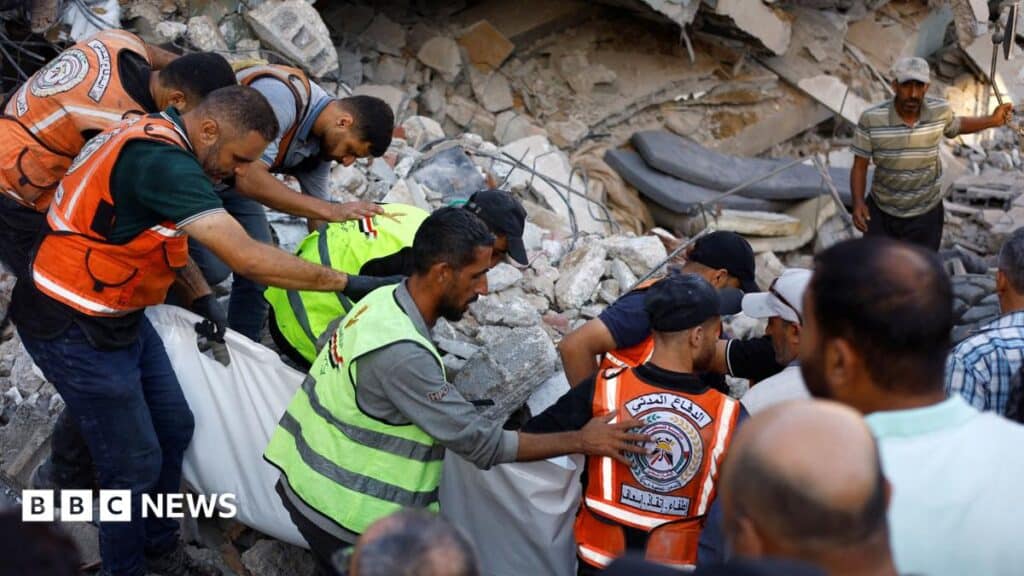 Gaza building collapse kills at least 20 people