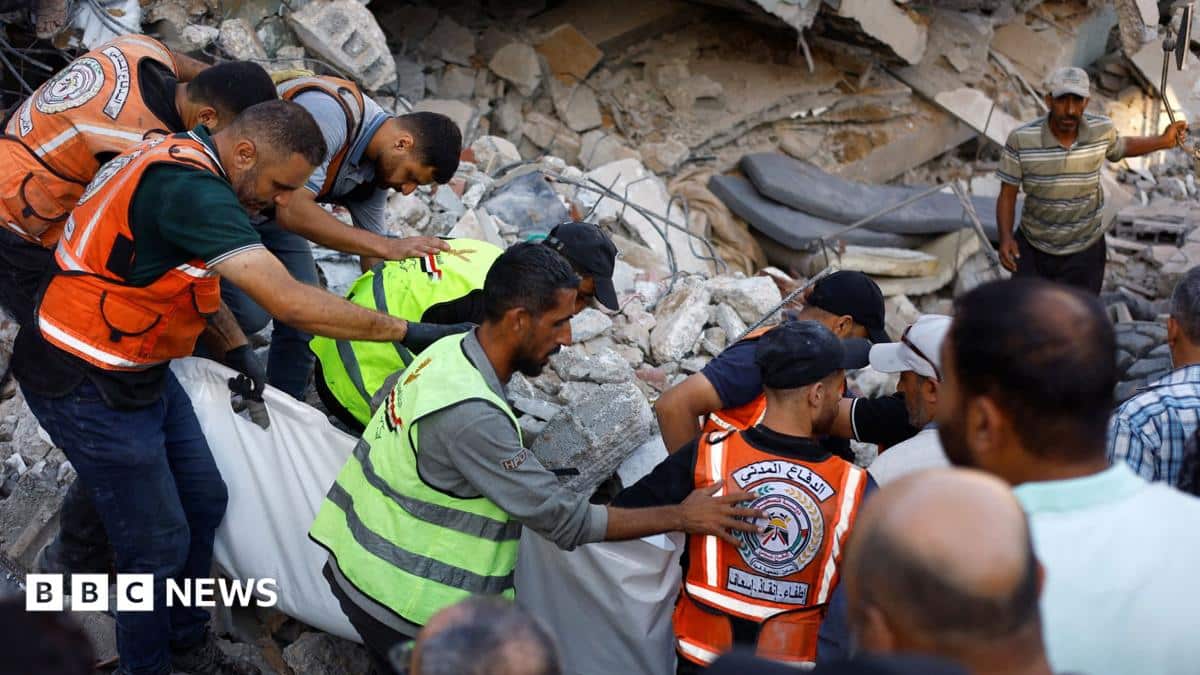 Gaza building collapse kills at least 20 people