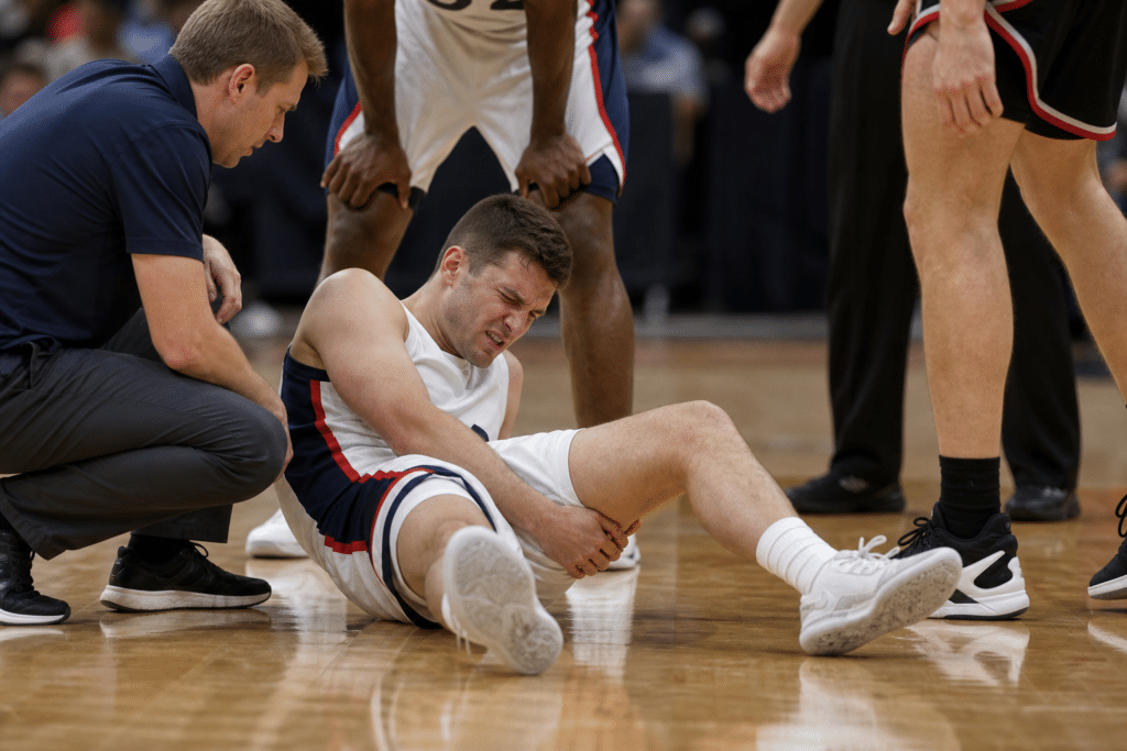 Hawks Beat Bulldogs as Bates Suffers Leg Injury