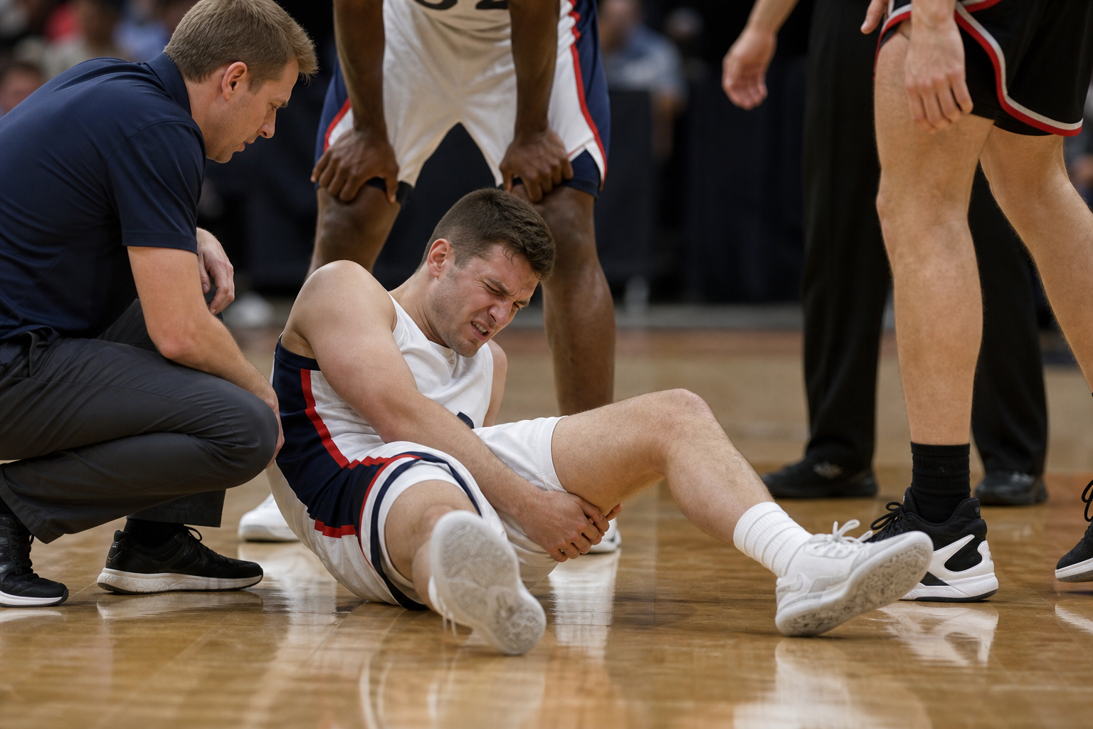Hawks Beat Bulldogs as Bates Suffers Leg Injury