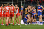 Sydney routs Brisbane as Adelaide eliminates Bulldogs
