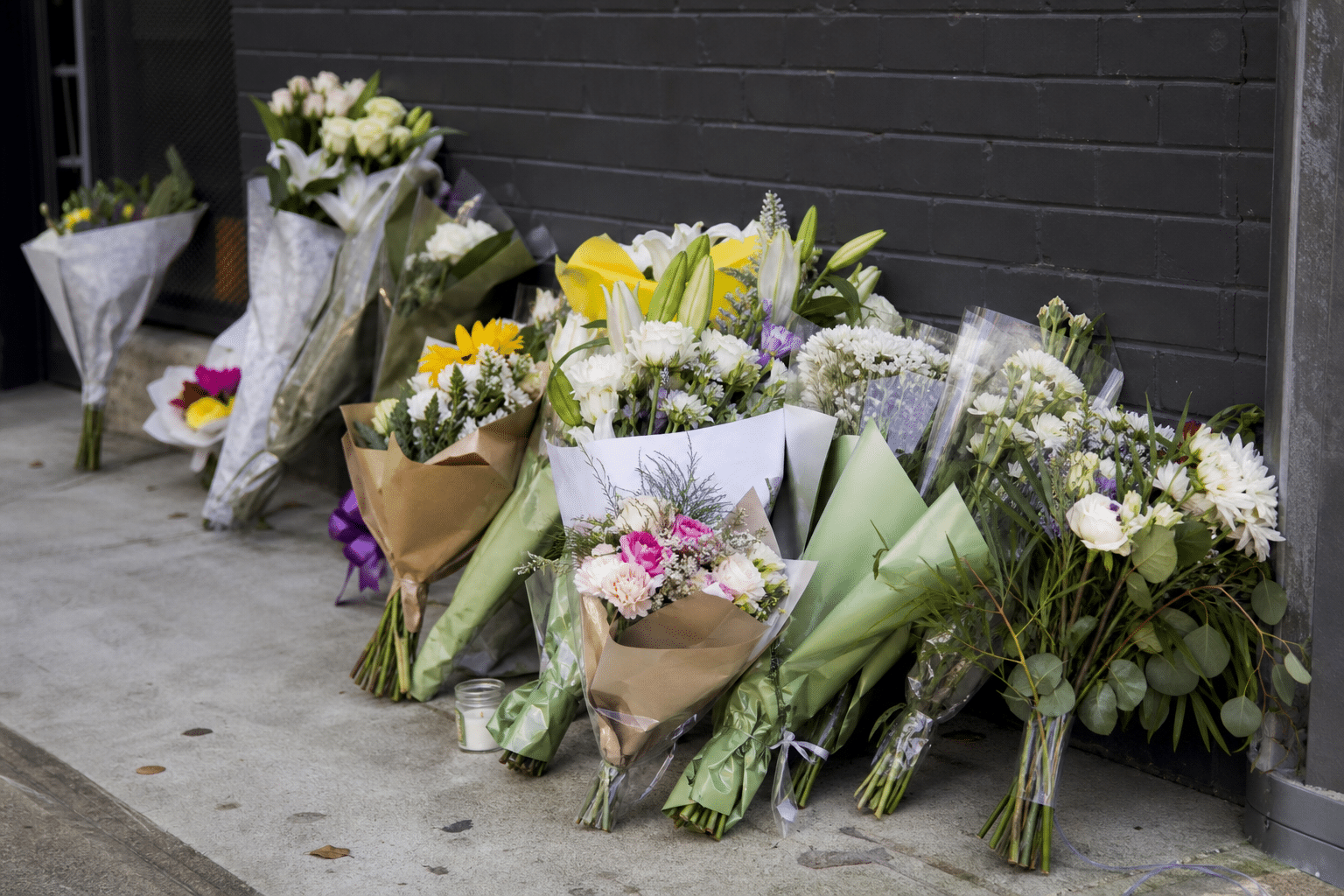Flowers placed for Constable Mia Lay in Redfern