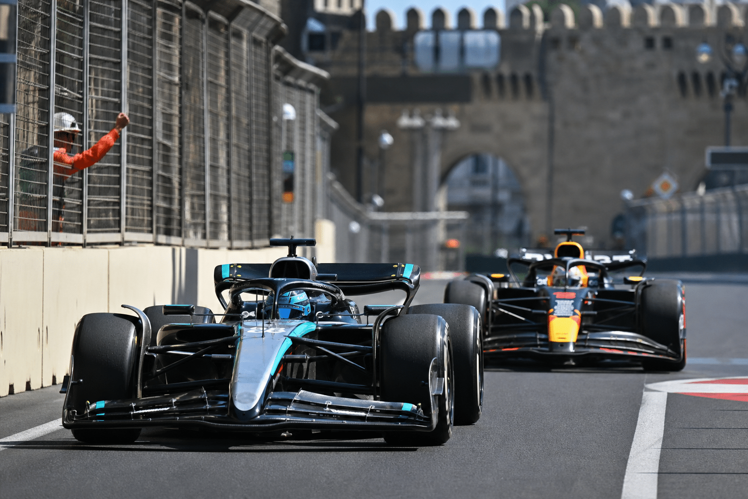 Russell Holds Off Verstappen for Baku Victory