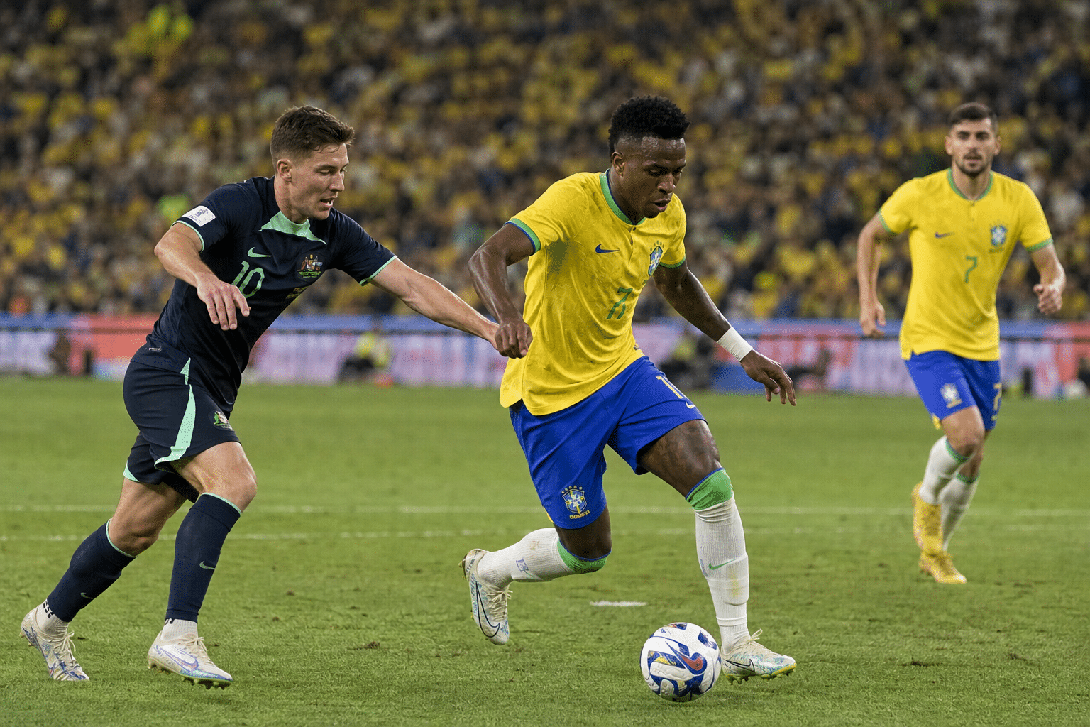 Brazil Rallies Past Socceroos Before Record Brisbane Crowd