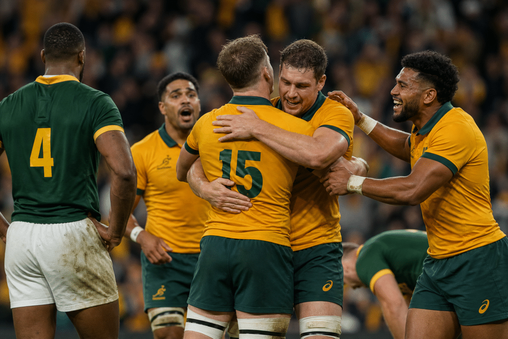 Wallabies survive late yellow cards to beat Springboks