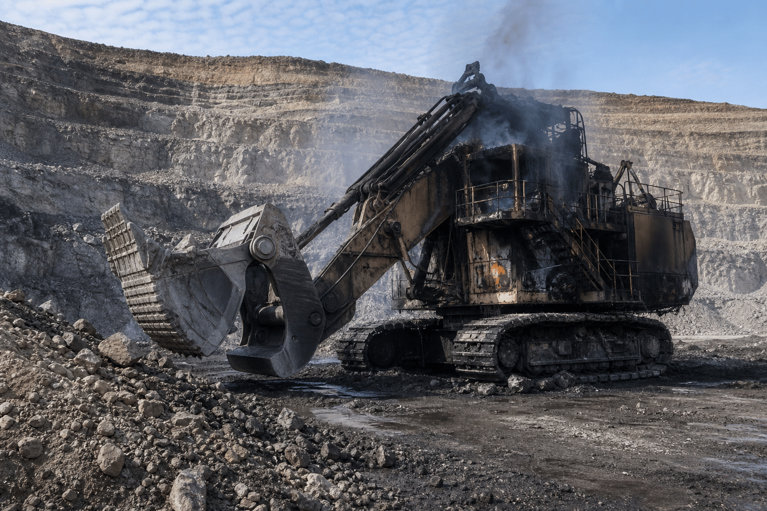 WorkSafe Probes Super Pit Excavator Fire