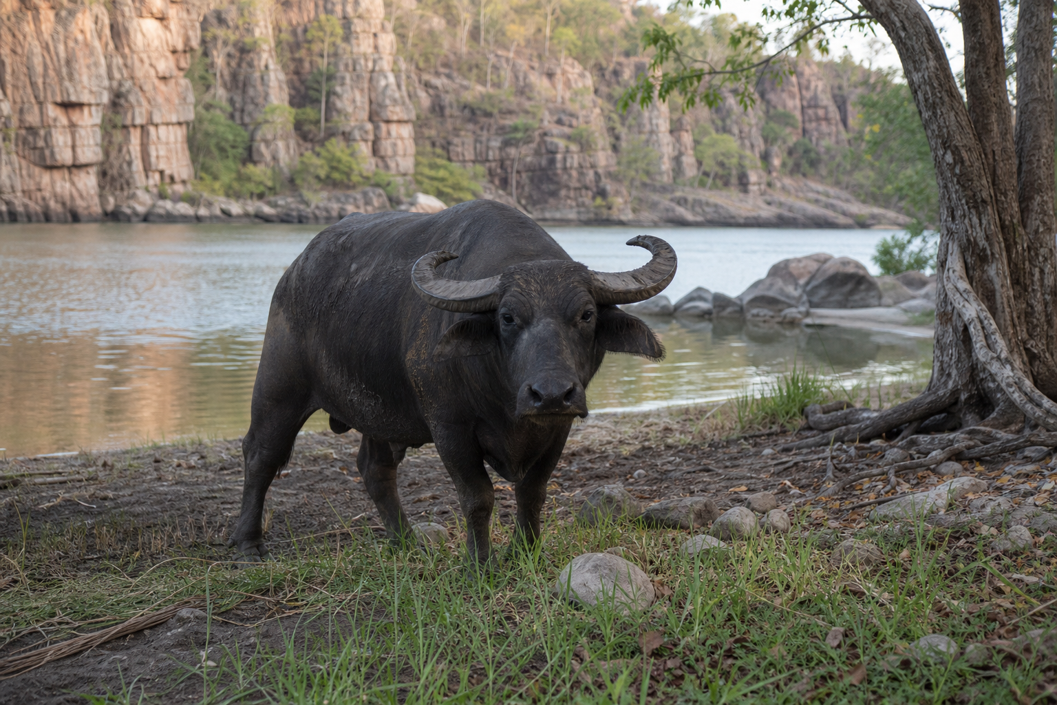 Buffalo attack leaves Victorian tourist bruised in Nitmiluk