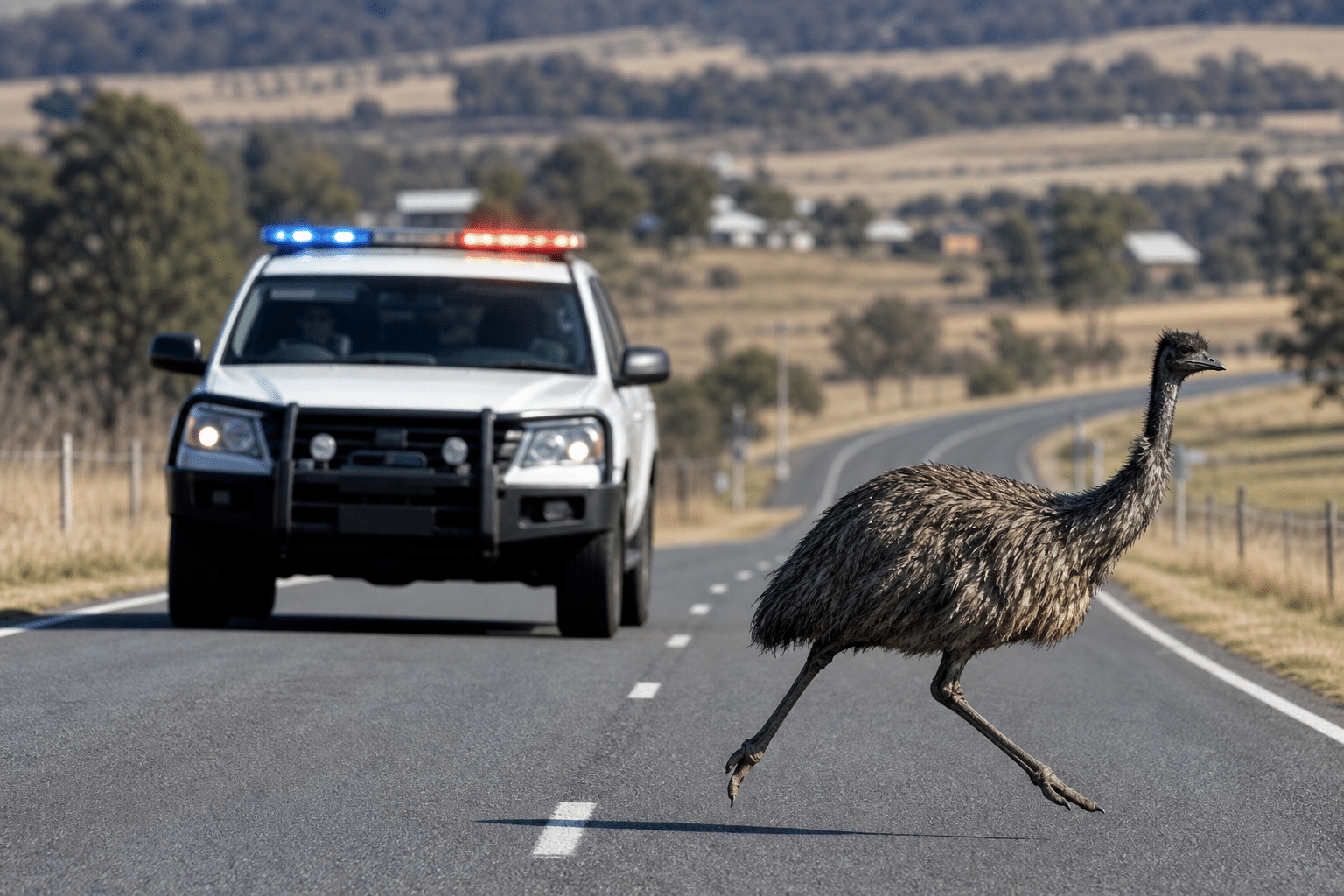 Runaway Emu Sparks Police Pursuit Near Orange