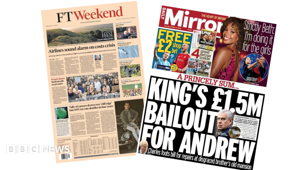 Airline costs and budget tensions lead newspaper headlines