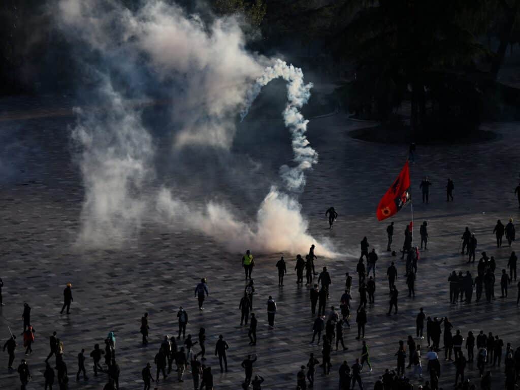 Tirana Rally Ends in Clashes With Police