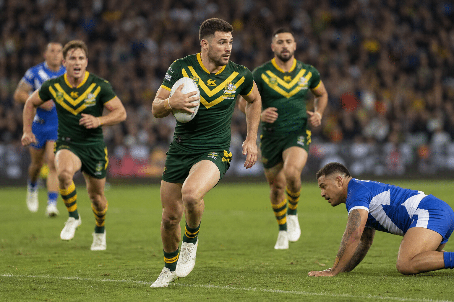 Kangaroos Build Big Lead Over Cook Islands