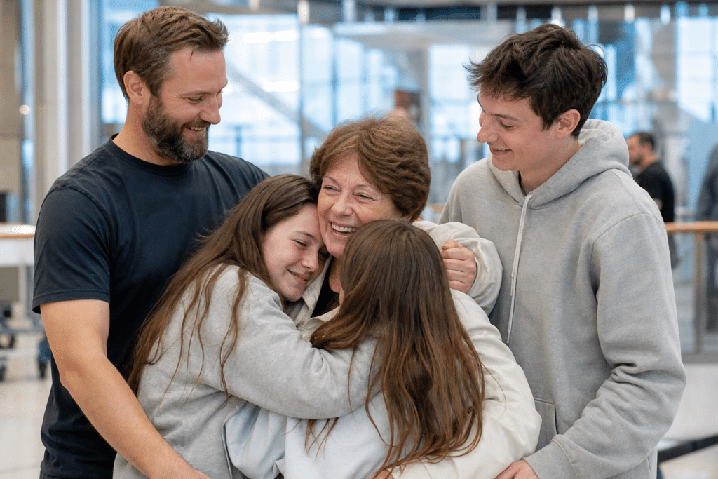 Donna Nelson’s family celebrates her return to Perth