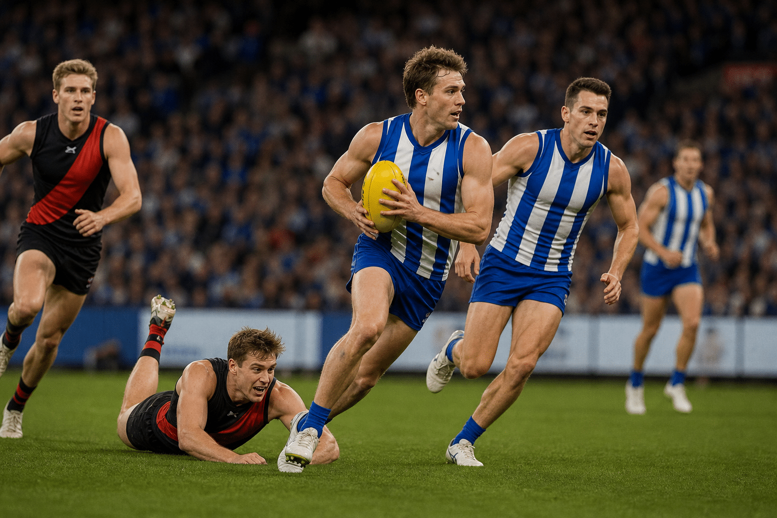 Kangaroos Rout Bombers as Swans, Giants and Dockers Win