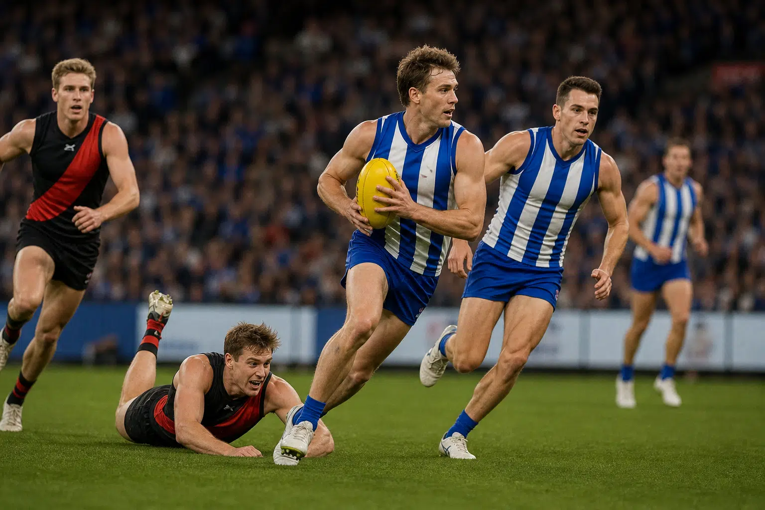 Kangaroos Rout Bombers as Swans, Giants and Dockers Win