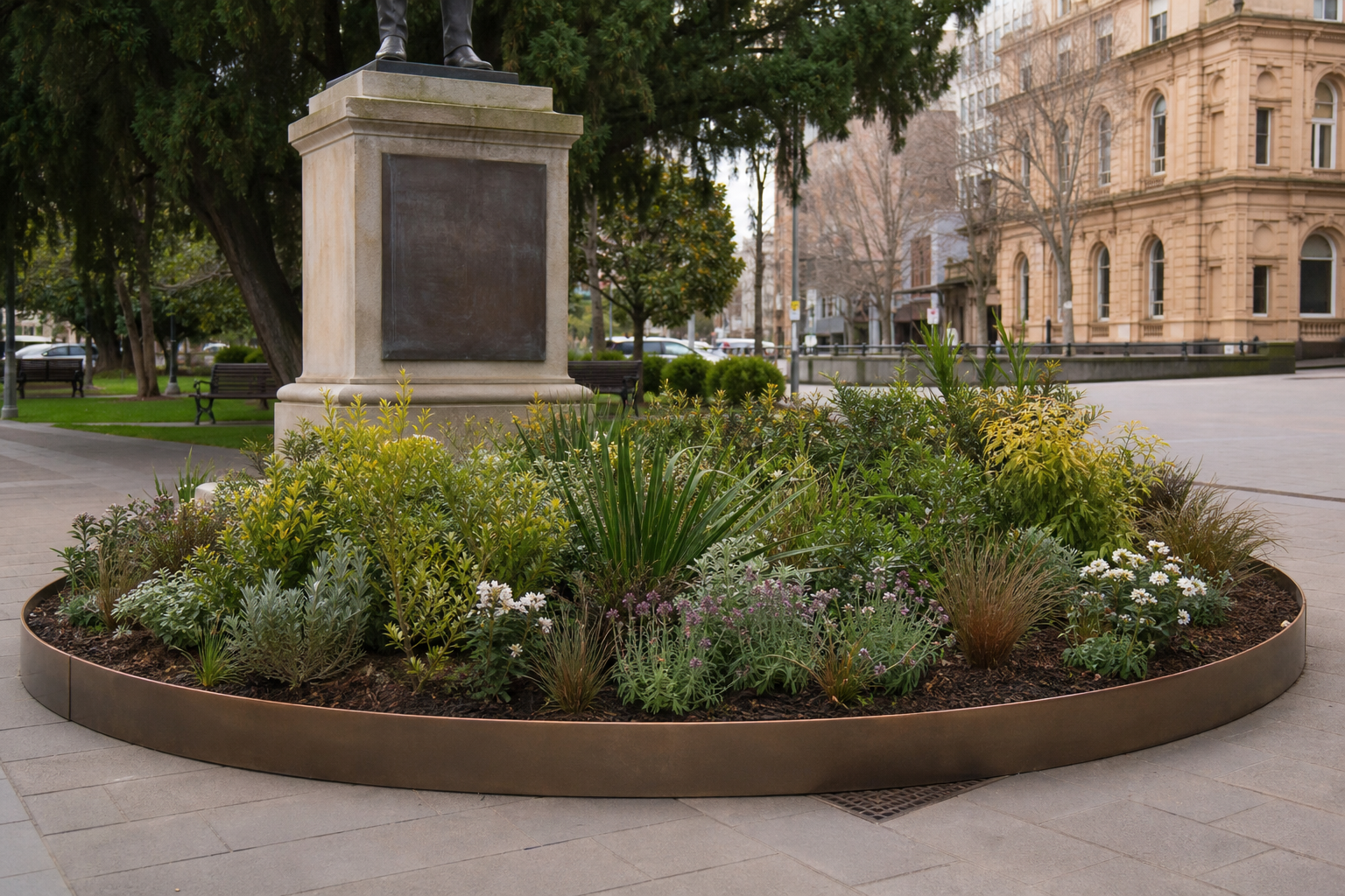 Hobart installs garden and bronze ring at Crowther plinth