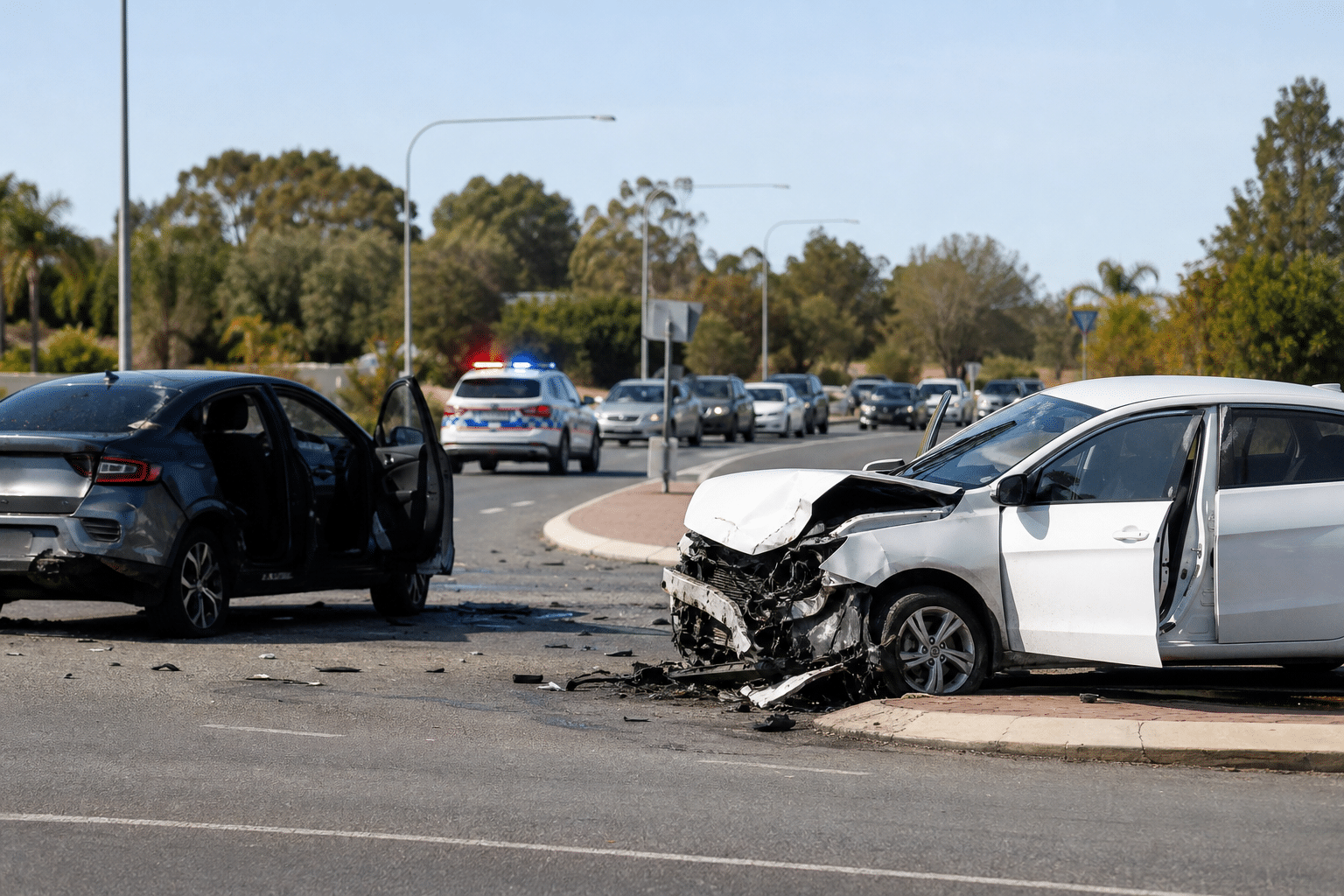 Police pursuit ends in serious Leeming crash