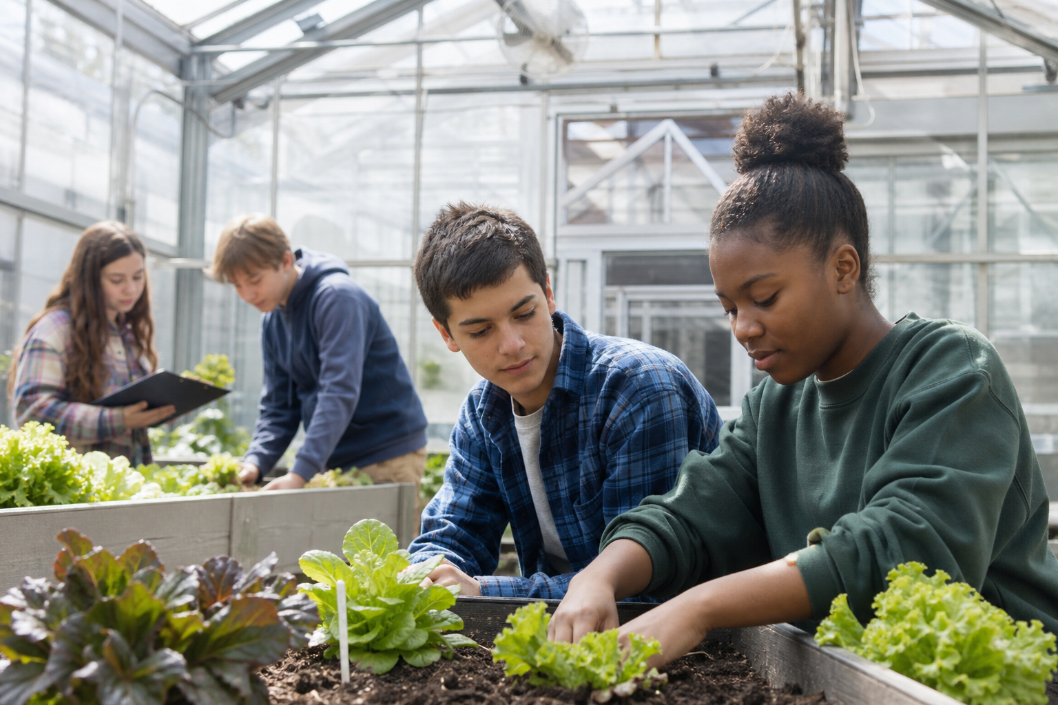 School greenhouses link food growing with learning