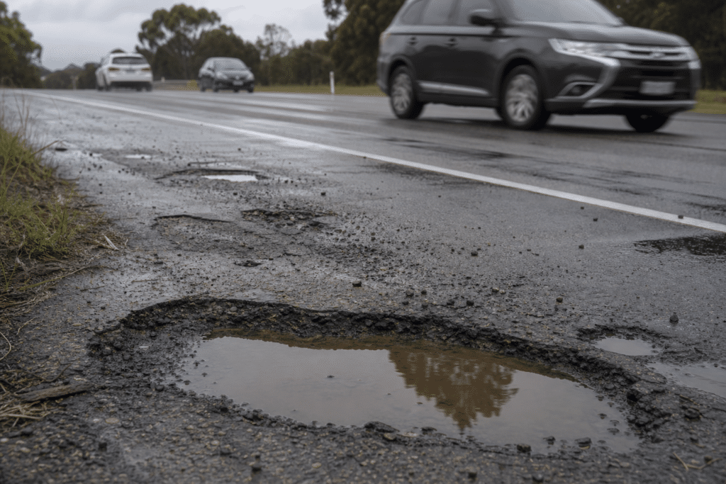 Potholes Damage Cars on Victoria’s Princes Highway