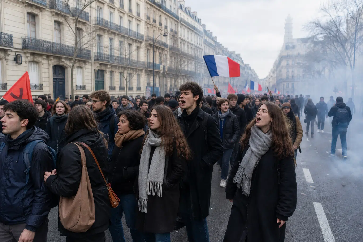 French Protests Clash Over Education and Living Costs