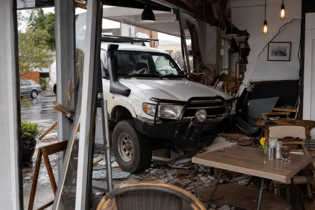 Three injured as 4WD hits Tasmania cafe